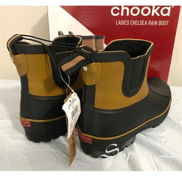 NEW Chooka Women's Chelsea Memory Foam Rain Boots BROWN - Picture 5 of 7